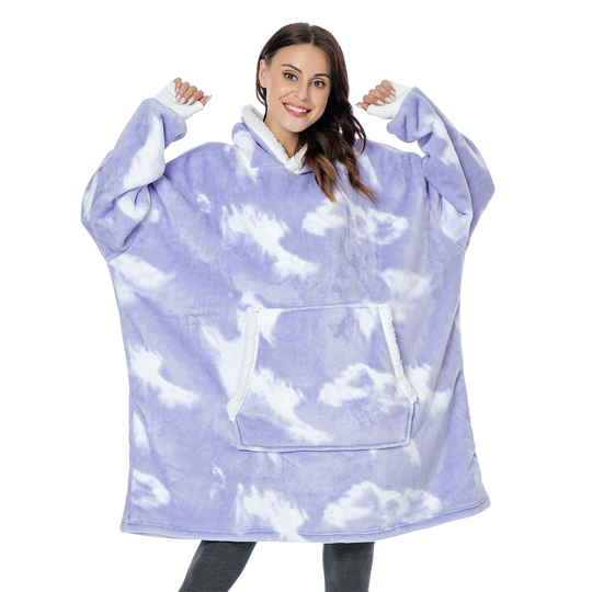 Oversized Fleece Hoodie Blanket with Pocket