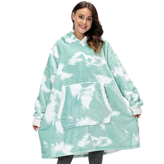 Oversized Fleece Hoodie Blanket with Pocket