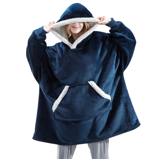 Oversized Fleece Hoodie Blanket with Pocket
