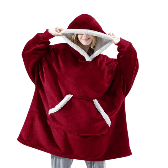 Oversized Fleece Hoodie Blanket with Pocket
