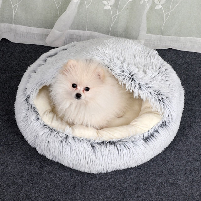 Cat Bed Plush Cave for Anxiety Relief