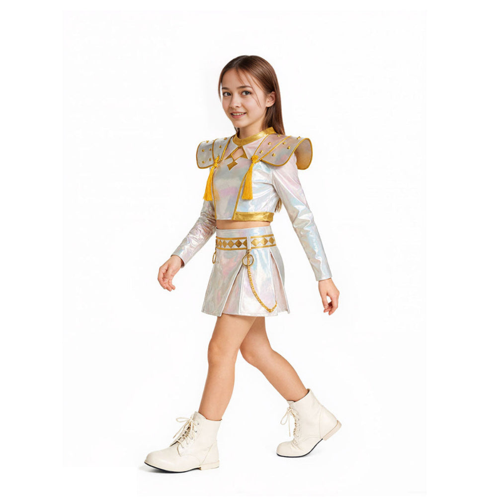 Halloween Costume White Leather Pop Star Outfit
