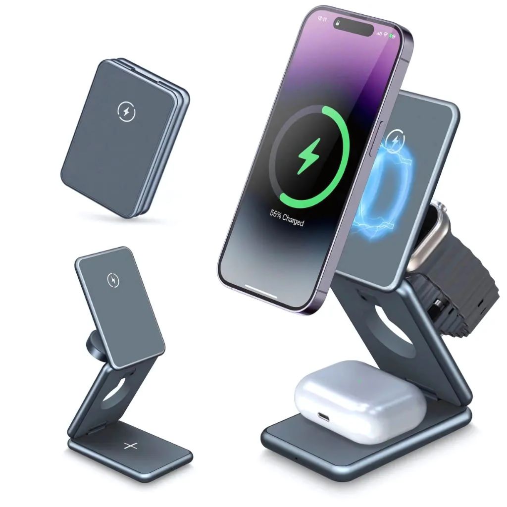 Wireless Charging Station Foldable for Travel Use