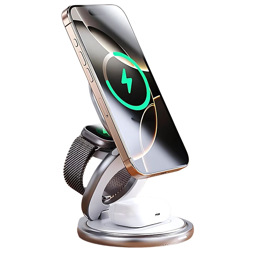 Wireless Charging Station with Foldable Stand