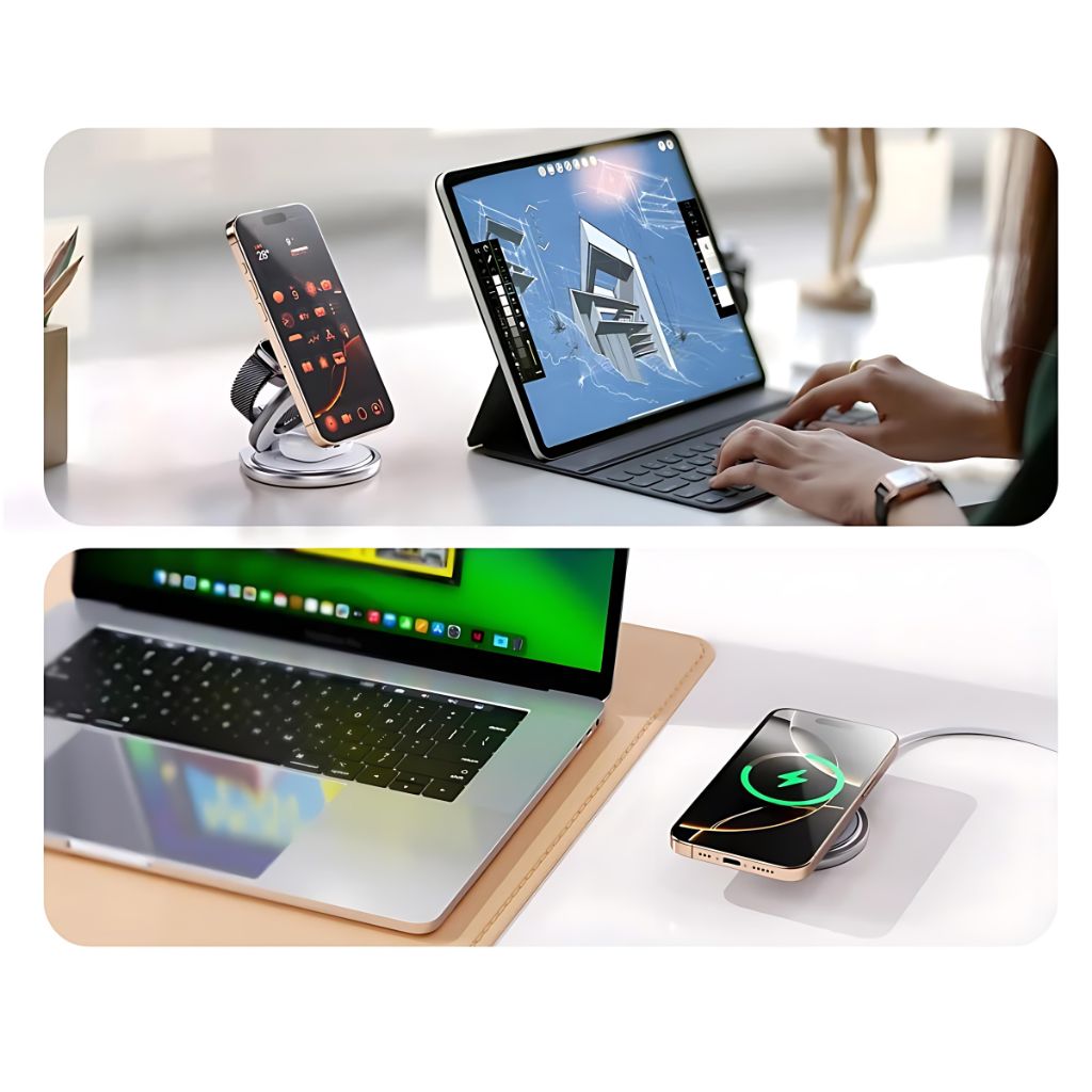 Wireless Charging Station with Foldable Stand