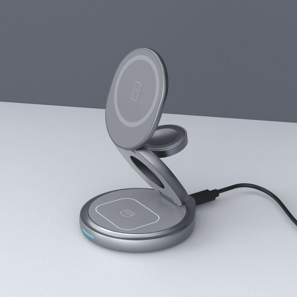 Wireless Charging Station with Foldable Stand