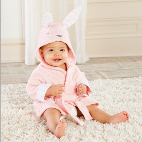Baby Bathrobe Cotton Hooded Animal Towel