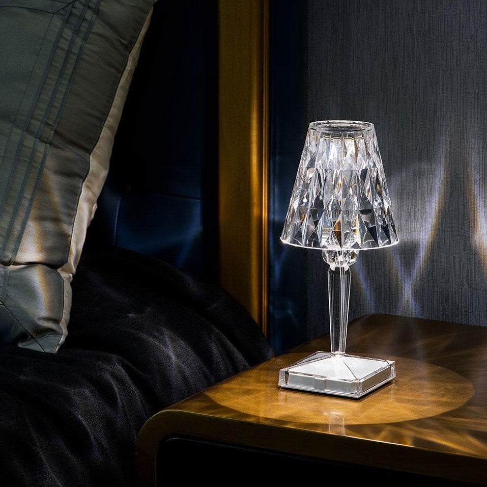 Table Lamp Crystal Acrylic Touch Rechargeable