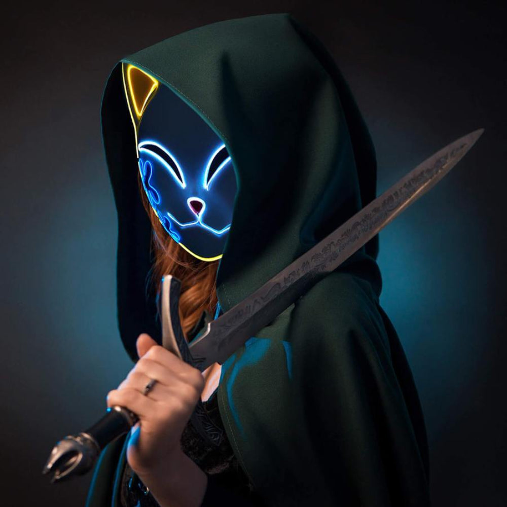 Halloween Costume Flame Samurai Cosplay Outfit