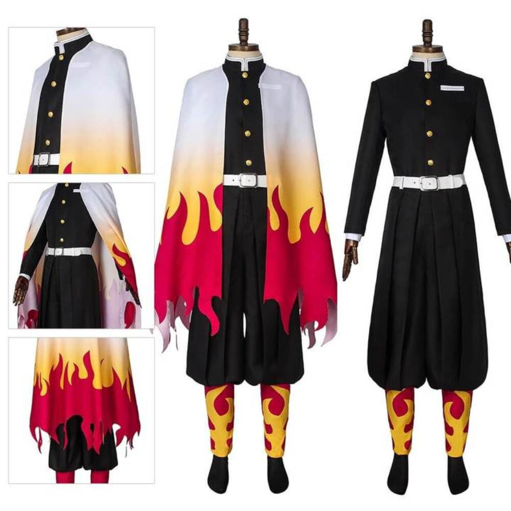 Halloween Costume Flame Samurai Cosplay Outfit