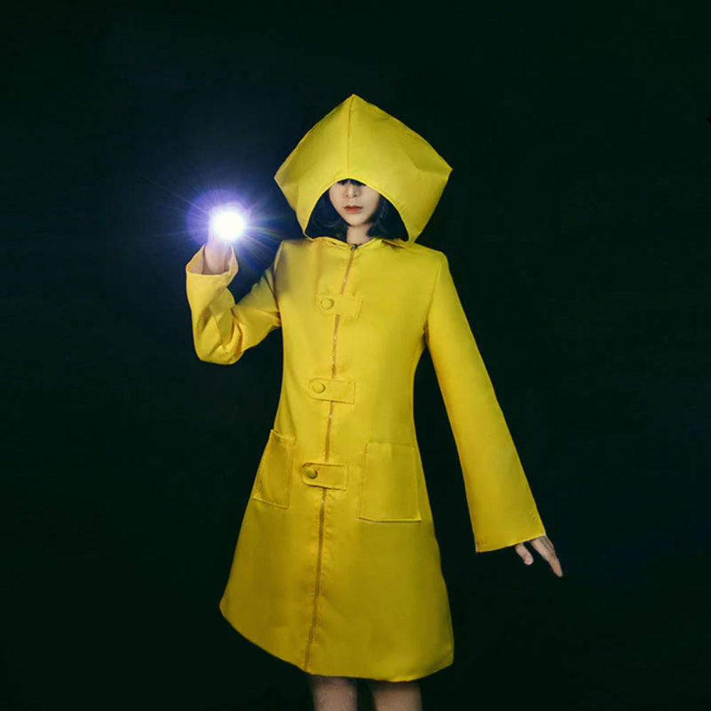 Halloween Costume Yellow Hooded Raincoat Jacket