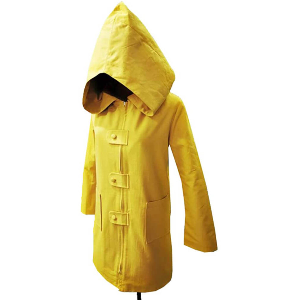 Halloween Costume Yellow Hooded Raincoat Jacket