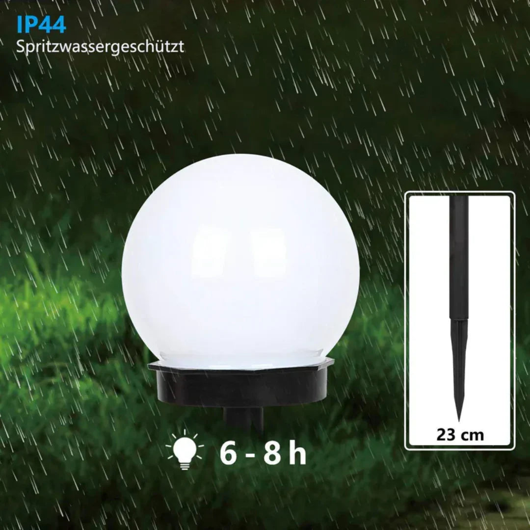 Solar Garden Lights with Waterproof Globe Design