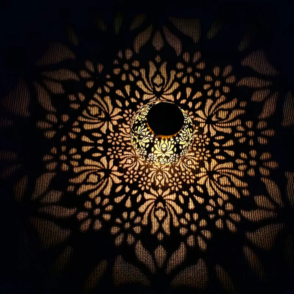 Solar Garden Lantern with Patterned Light Effect