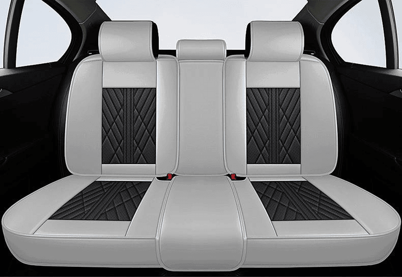 Car Seat Covers Waterproof Leather Gray Black