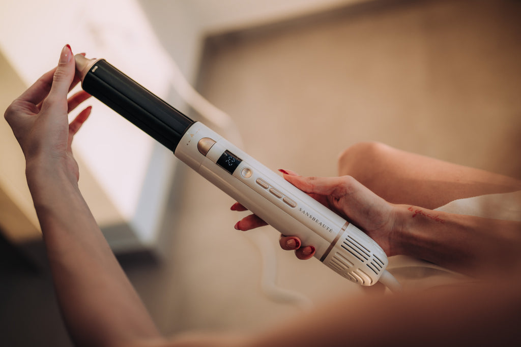 Hair Dryer Brush with Curling and Volume Attachments