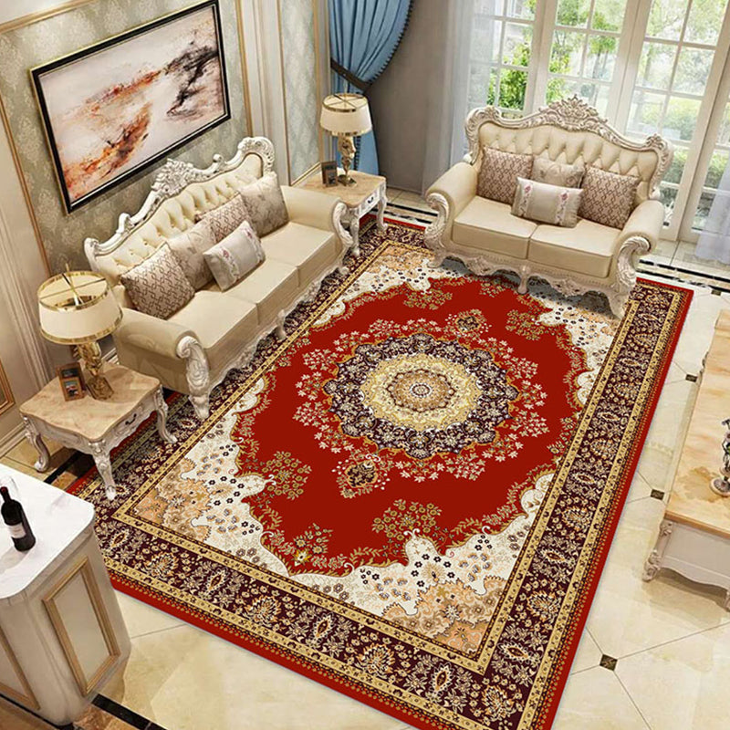 Floral Victorian Rug Non-Slip Polyester Carpet