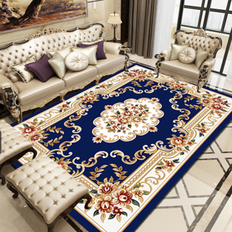 Floral Victorian Rug Non-Slip Polyester Carpet