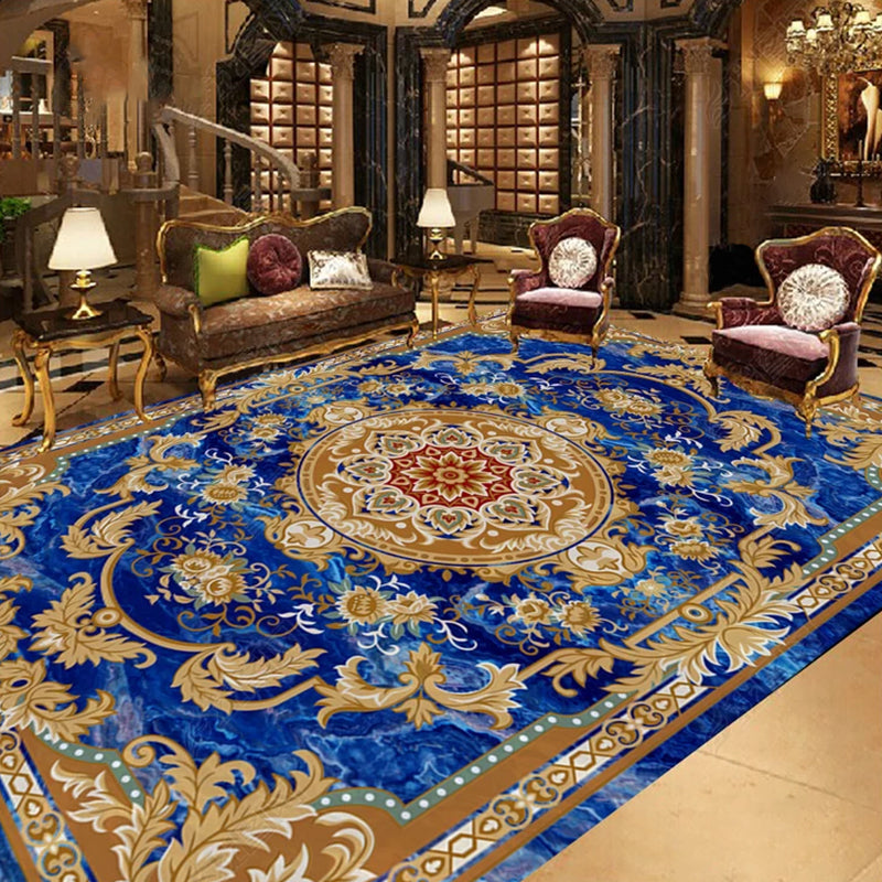 Floral Victorian Rug Non-Slip Polyester Carpet