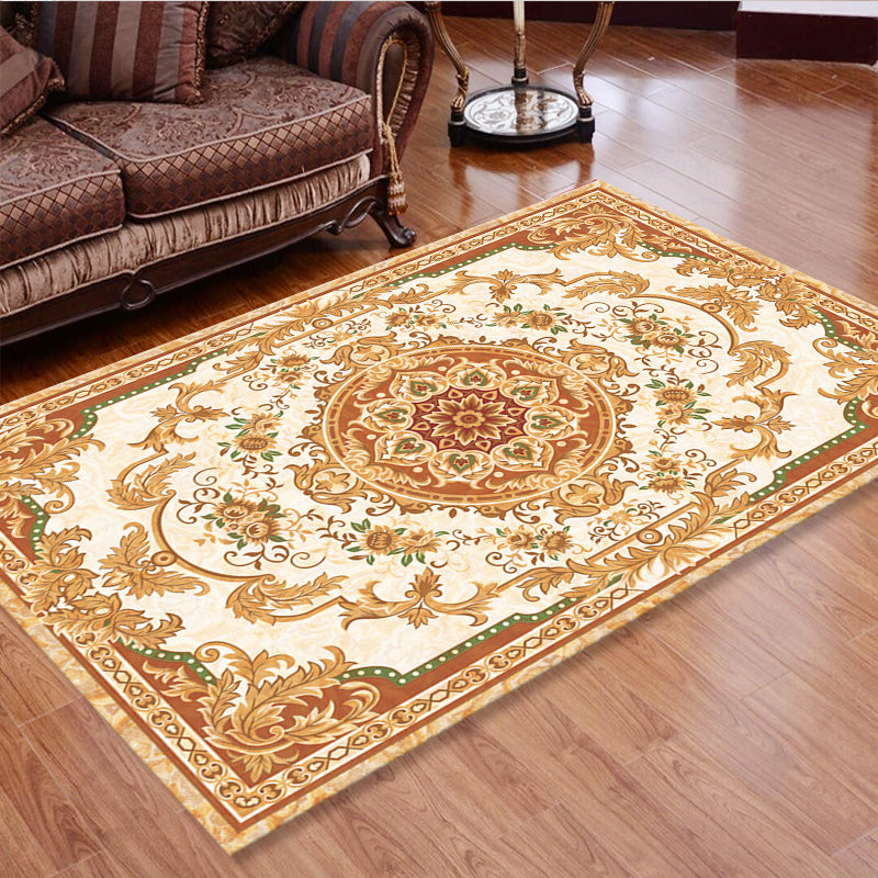 Floral Victorian Rug Non-Slip Polyester Carpet