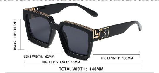 Black Square UV Protection Sunglasses