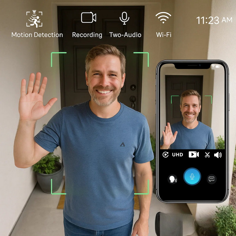Wireless Doorbell Camera Night Vision Security Unit