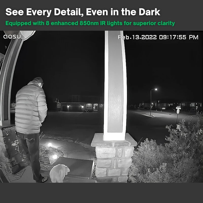 Wireless Doorbell Camera Night Vision Security Unit