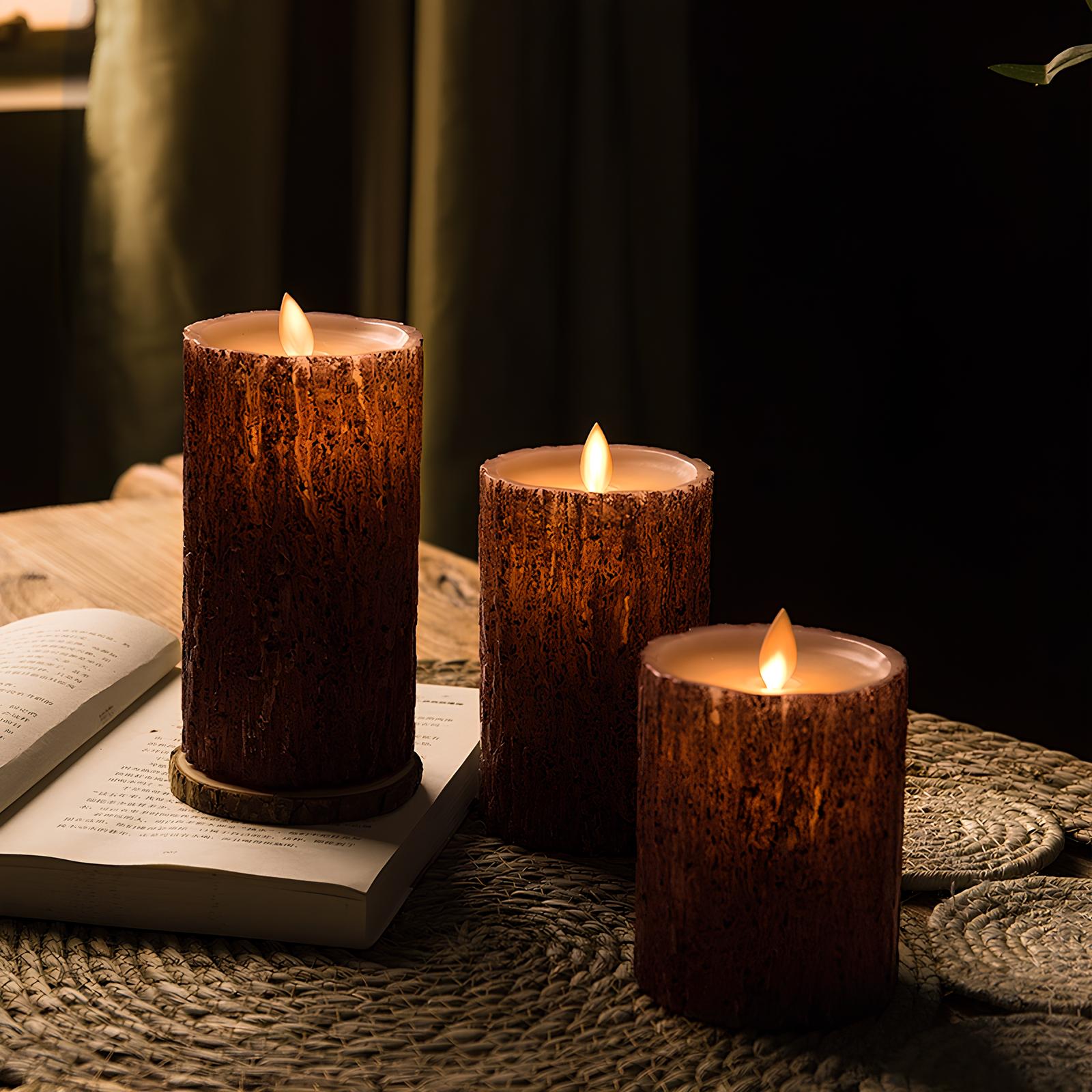 LED Pillar Candles Flickering Flame Effect