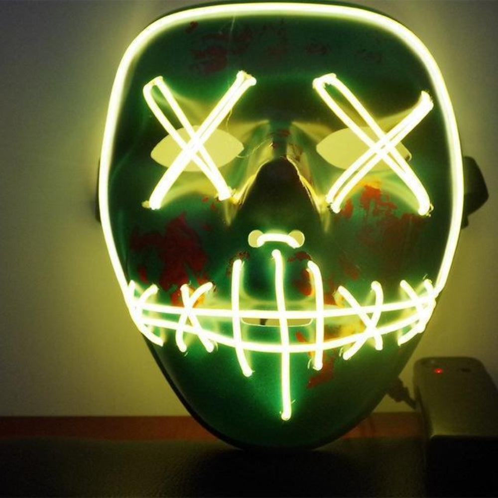 Halloween Mask LED Light Up Glowing Party Costume Accessory